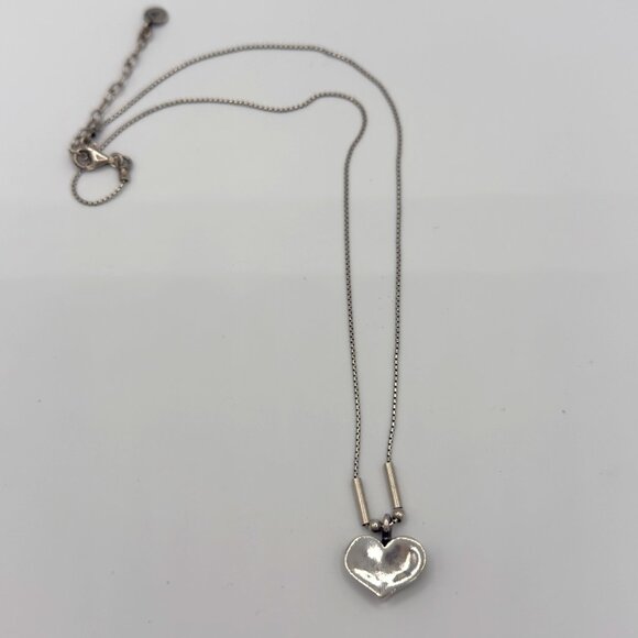 DIDAE 925 Sterling Silver Vintage Signed Heart Link Style Chain Necklace 16" - Picture 10 of 16